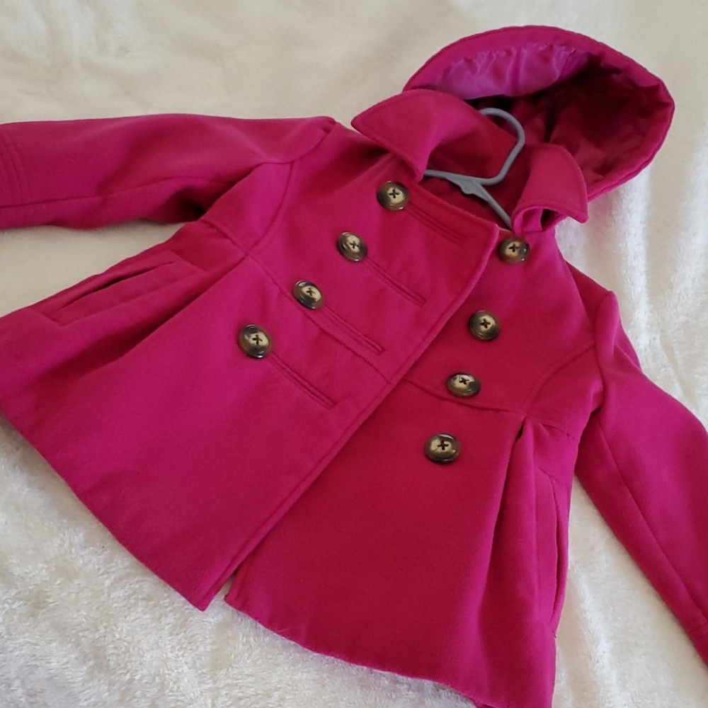 London fog girl's hooded peacoat